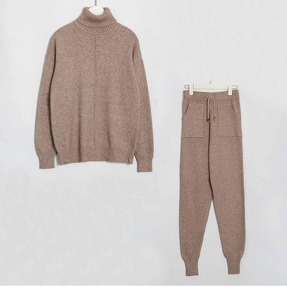 Tan sweater set similar to first image